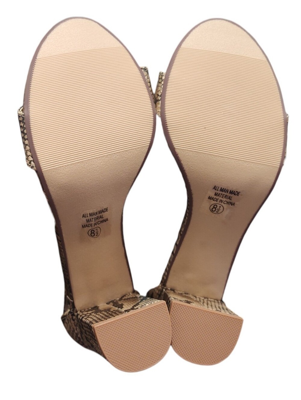 "Delicious" Snake-Print Block Heel Sandals Size 8.5 - Picture 11 of 12